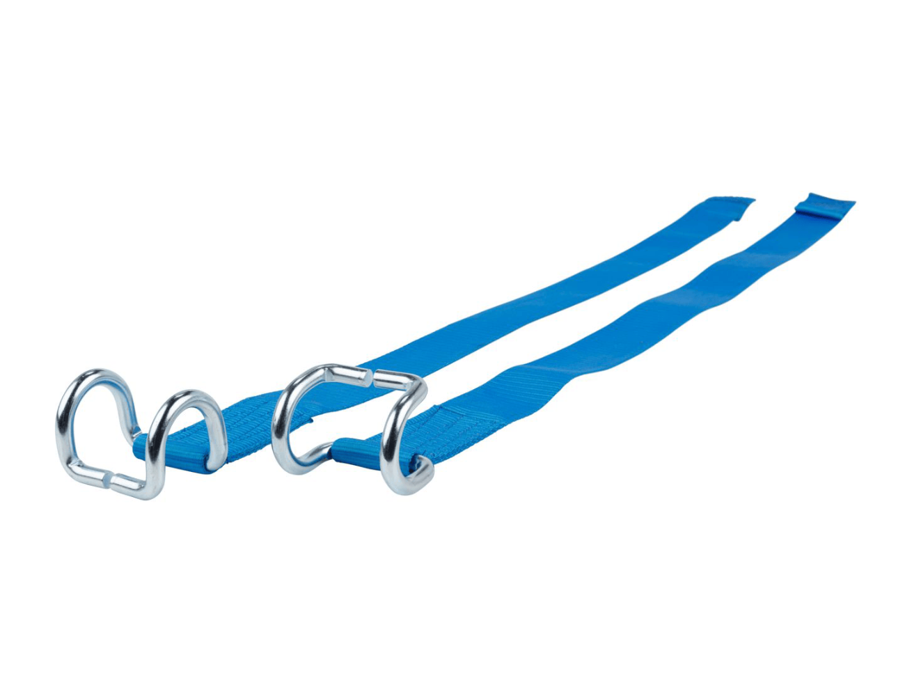 light blue webbing strap for truck side curtains with small hook