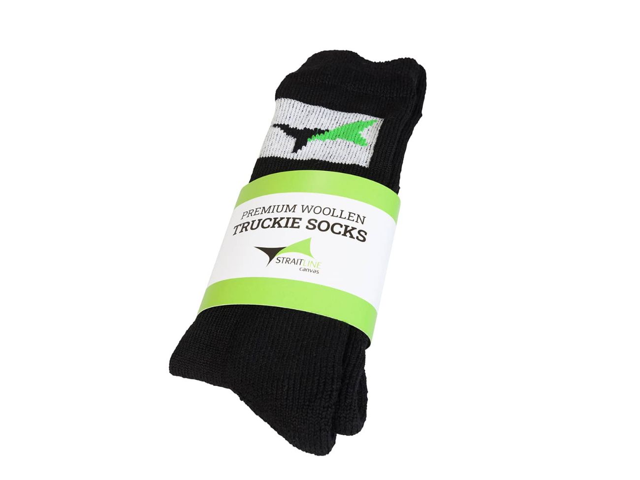 pair of premium wollen black truckie socks